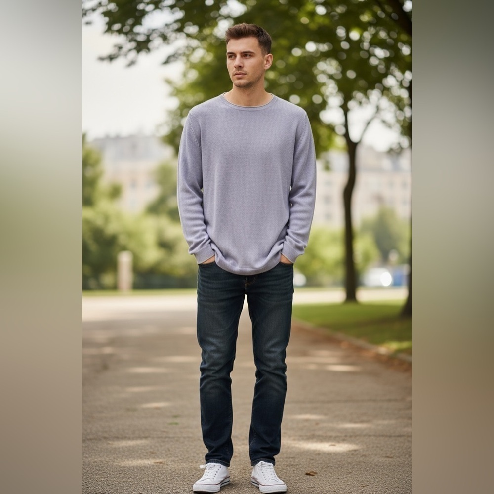 Ted Baker Purple Crewneck Sweater Cashmere and Silk Blend Size 3